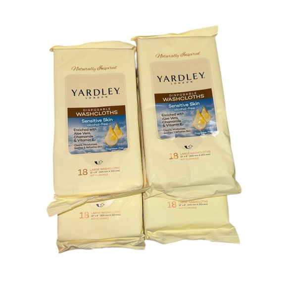 Yardley Other - Yardley 72  large Biodegradable Washcloths for Sensitive Skin - Cream